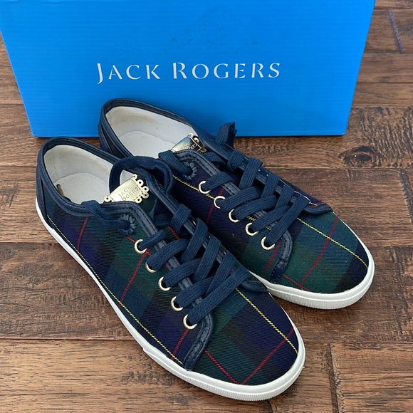 Jack Rogers Lia Sneaker in Midnight navy Plaid size 7 - Picture 3 of 7